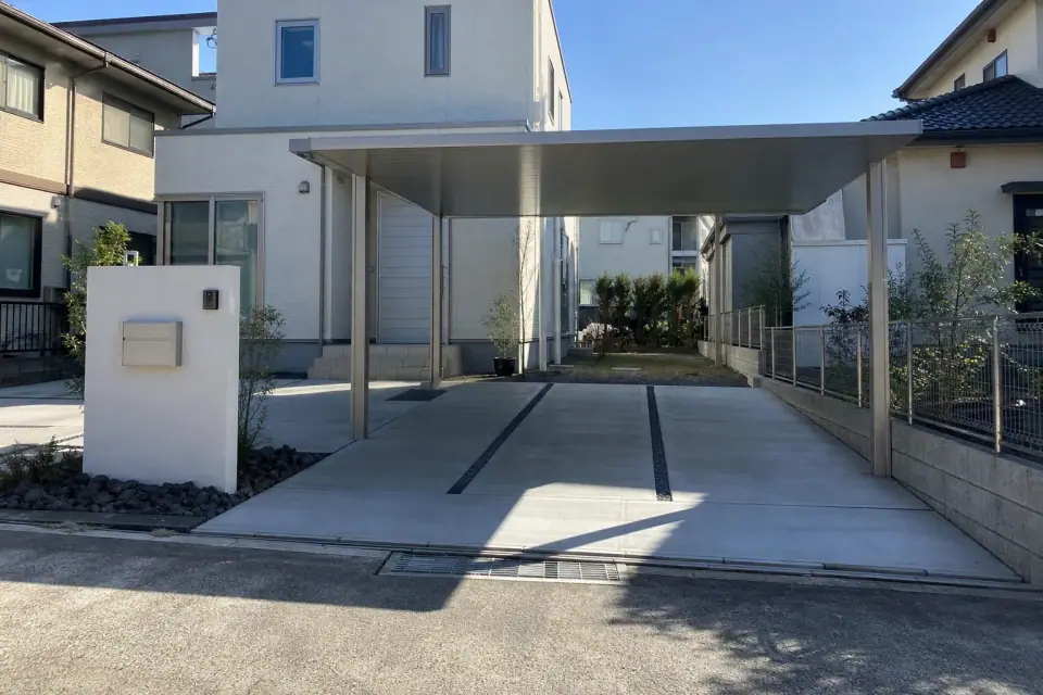 立川市 K様邸 駐車場の拡張とカーポート（1台）